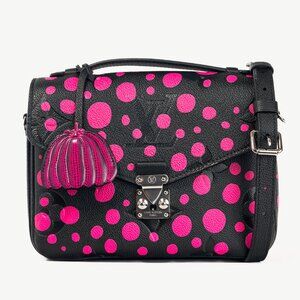 Louis Vuitton x Yayoi Kusama Pochette Metis MM Black & Fuchsia Satchel